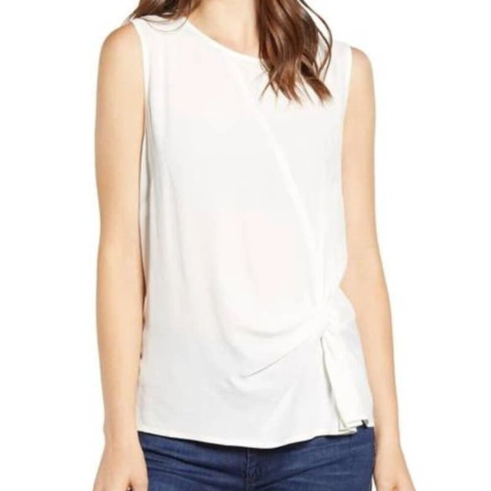 Chelsea 28 White Knotted Sleeveless Top